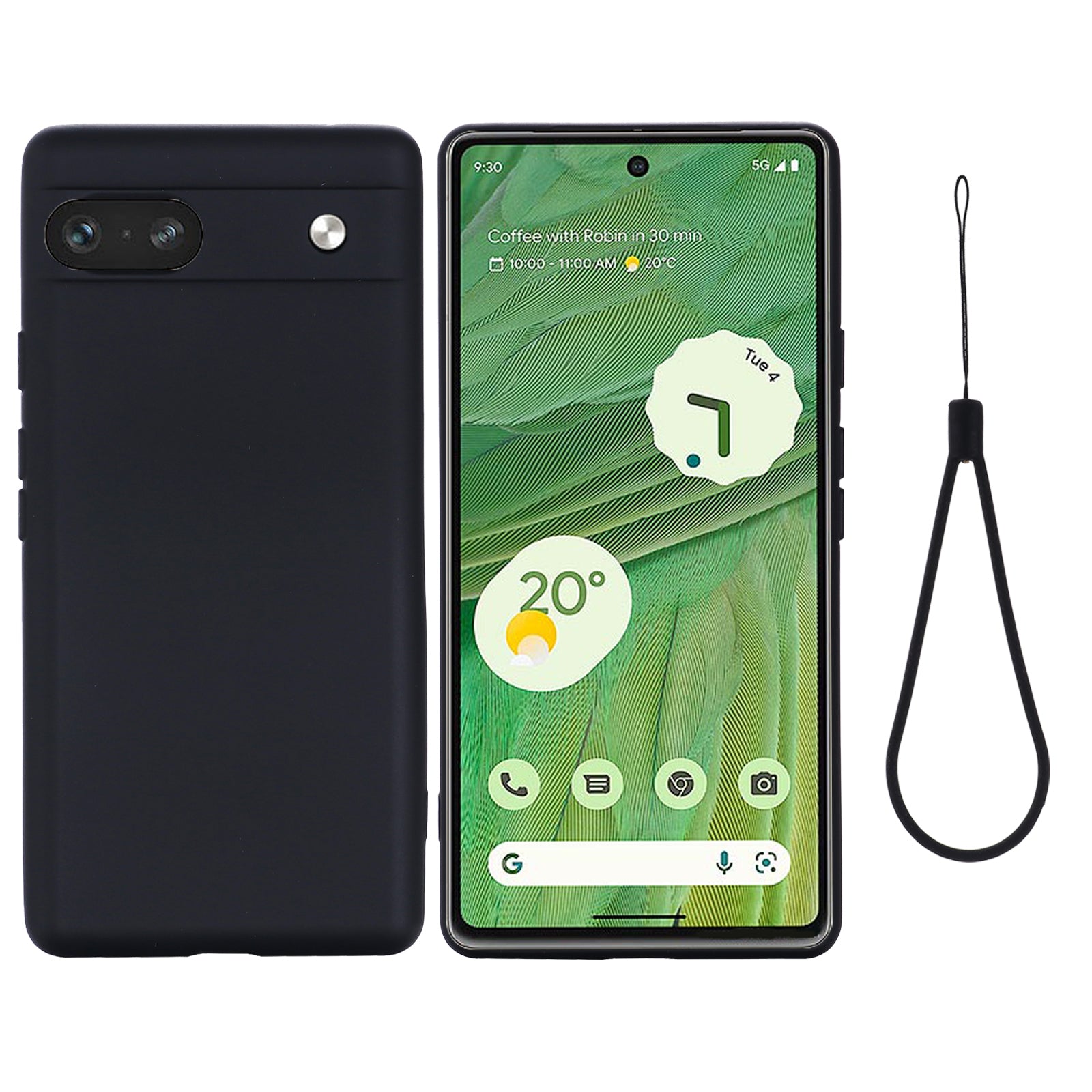 For Google Pixel 7a Liquid Silicone Case Cell Phone Cover Bump Proof Protector with Strap For Google Pixel 7a Liquid Silicone Case Cell Phone Cover Bump Proof Protector with Strap